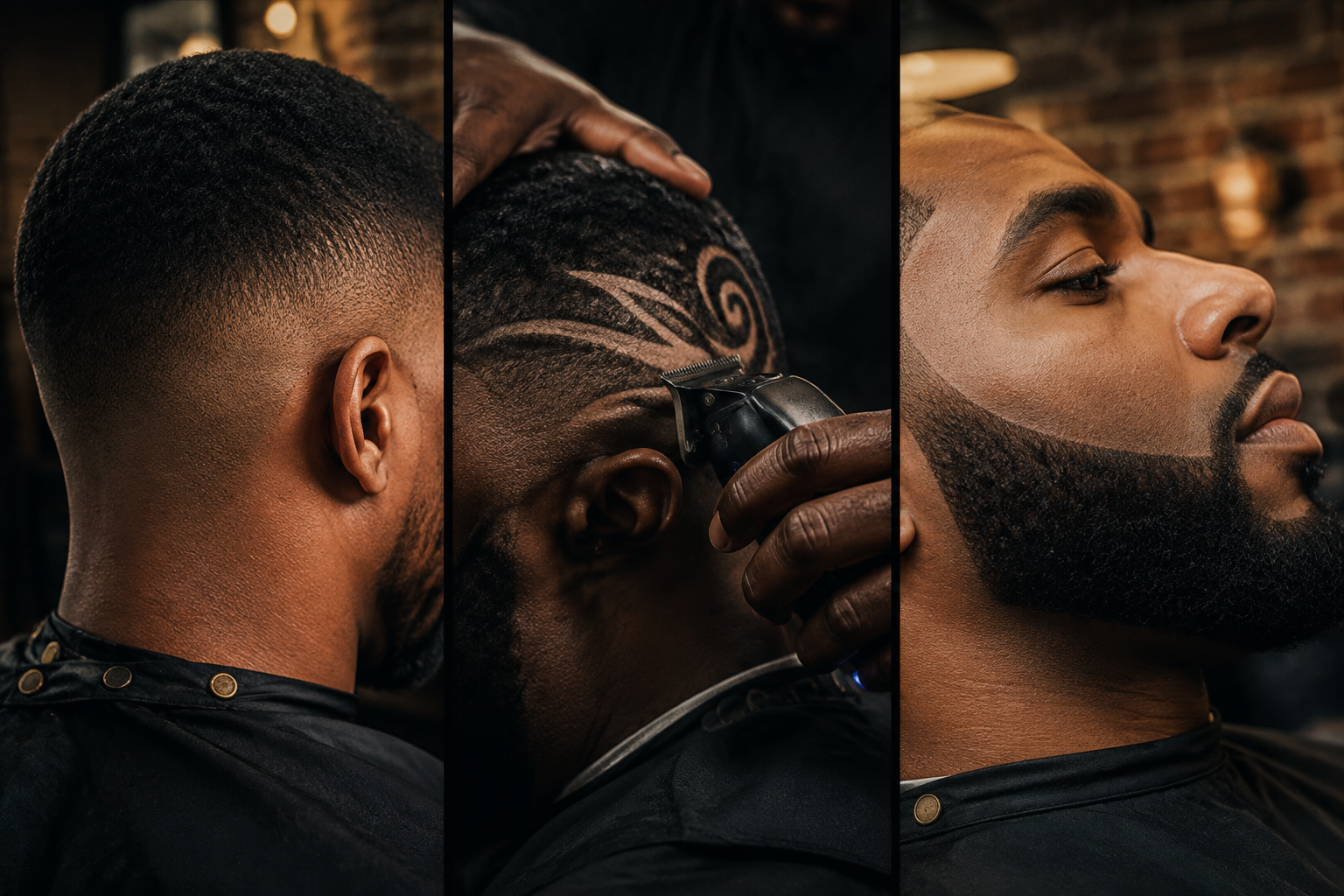 Precision men's haircut, clipper work, and beard grooming by Eric Cutta Ross in Kansas City